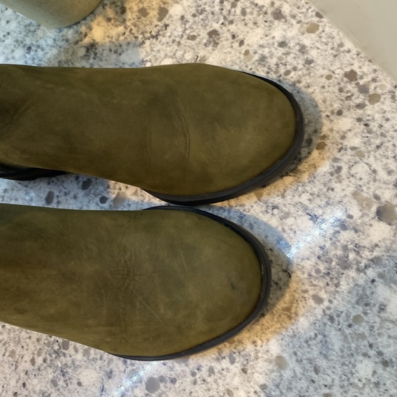 Sorel Boots 8.5 Lolla Ankle NL2269-213 Olive Leather Buckle Side Zipper H20Proof - Picture 2 of 9